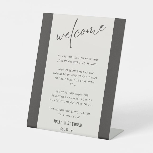 Signe De Table Bienvenue Nous sommes si heureux de vous avoir per (Recto)