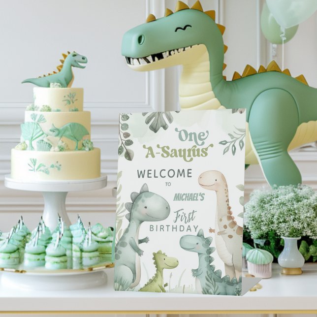 Signe De Table Bienvenue pour le 1er anniversaire de Dinosaur One (Créateur téléchargé)