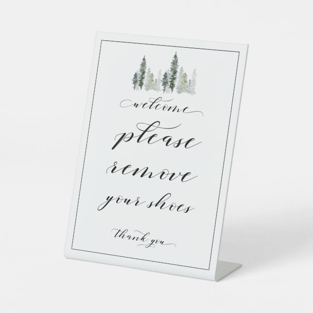 Signe De Table Bienvenue S'Il Vous Plaît Enlever Vos Chaussures P (Recto)