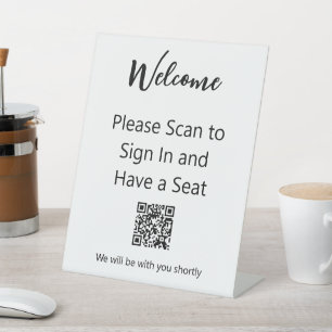 Signe De Table Bienvenue S'il vous plaît scanner QR Code pour vou