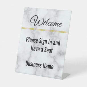 Signe De Table Bienvenue S'il vous plaît vous connecter Avoir un