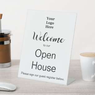 Signe De Table Bienvenue sur notre logo Open House Real Estate