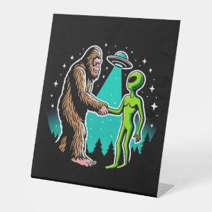 Signe De Table Bigfoot rencontre un Alien