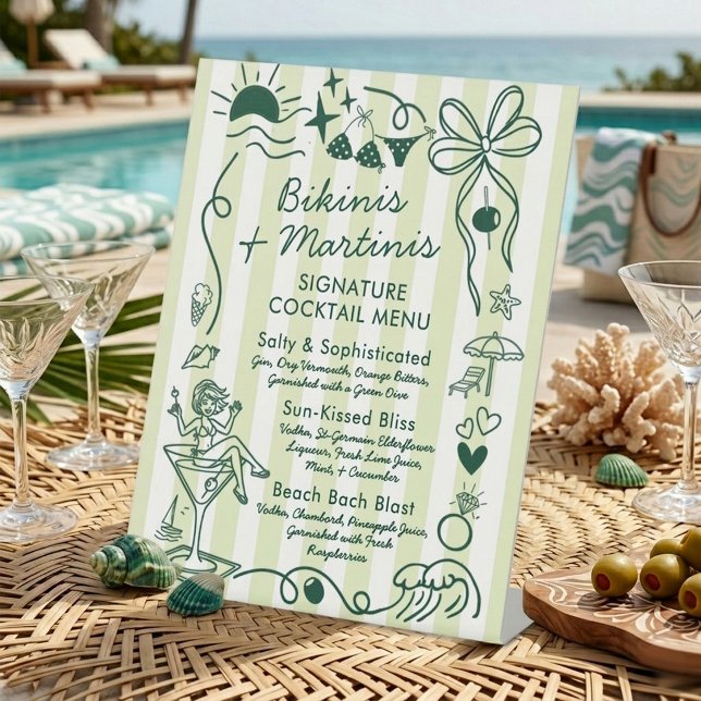 Signe De Table Bikinis & Martinis Boissons officielles pour l'ent (Créateur téléchargé)