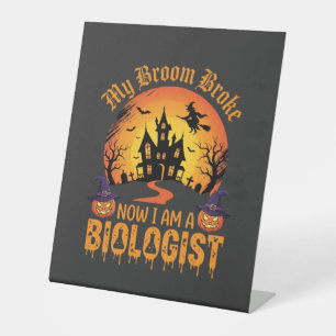 Signe De Table Biologiste d'Halloween Sorcière Maison Hantée Citr