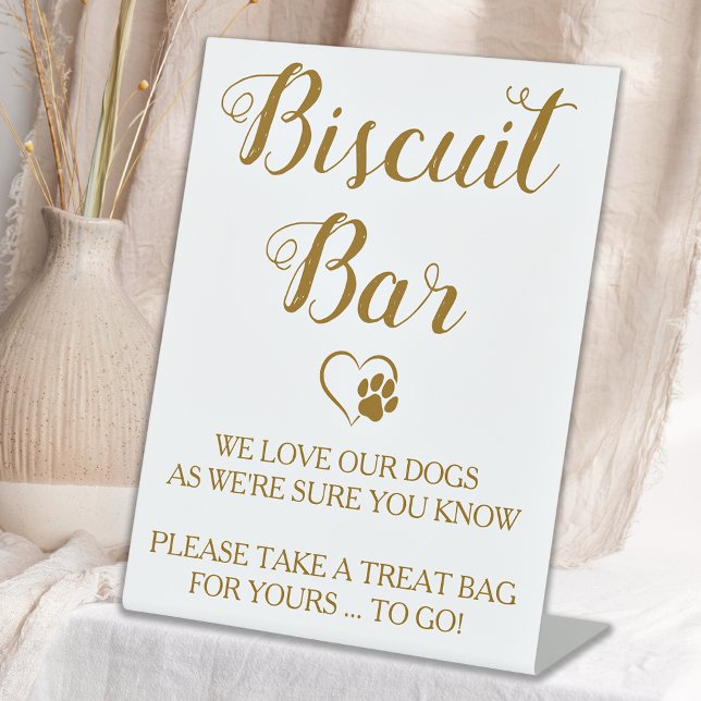 Signe De Table Biscuit Bar Chic Gold Pet Chien Traite Mariage Fav (Créateur téléchargé)