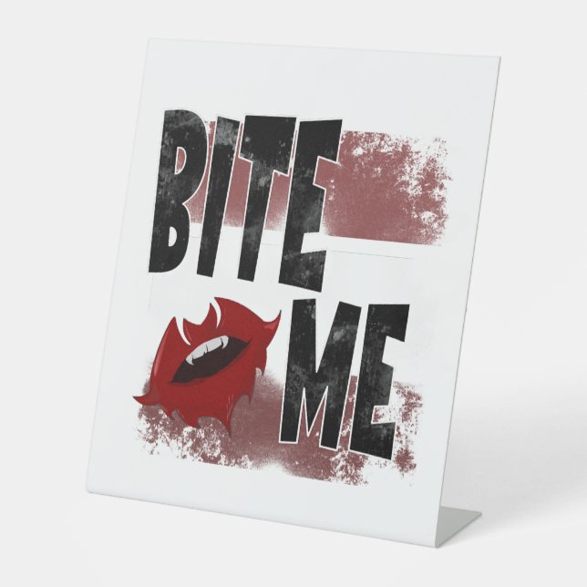 Signe De Table Bite me - Citation Cool - Halloween - Bat (Recto)