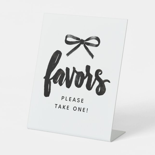 Signe De Table Black Bow Bridal Shower Favors (Recto)