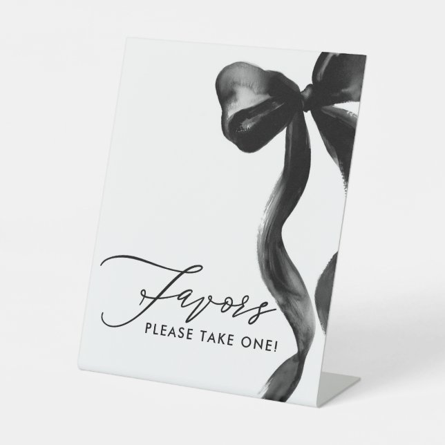 Signe De Table Black Bow Bridal Shower Favors (Recto)