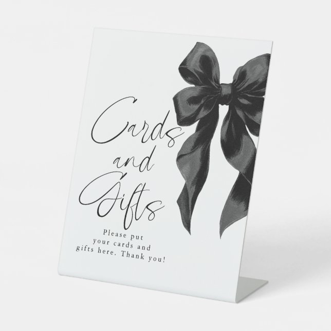Signe De Table Black Bow Cards and Gifts Bridal Shower (Recto)
