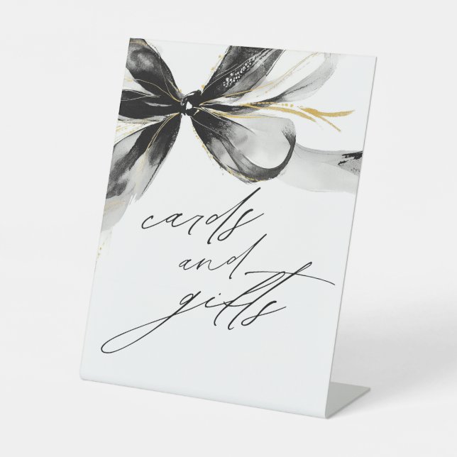 Signe De Table Black Bow Cards and Gifts Bridal Shower (Recto)