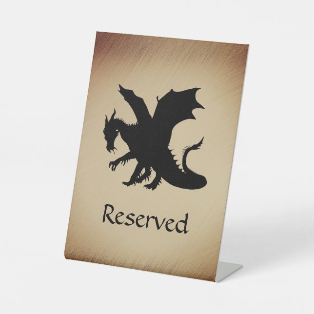 Signe De Table Black Dragon Rustique Arrière - plan Réservé (Recto)