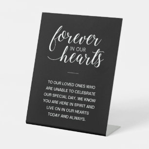 Signe De Table Black Forever dans nos coeurs Mariage commémoratif