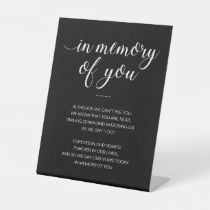 Signe De Table Black In Memory You Poem Mariage Memorial