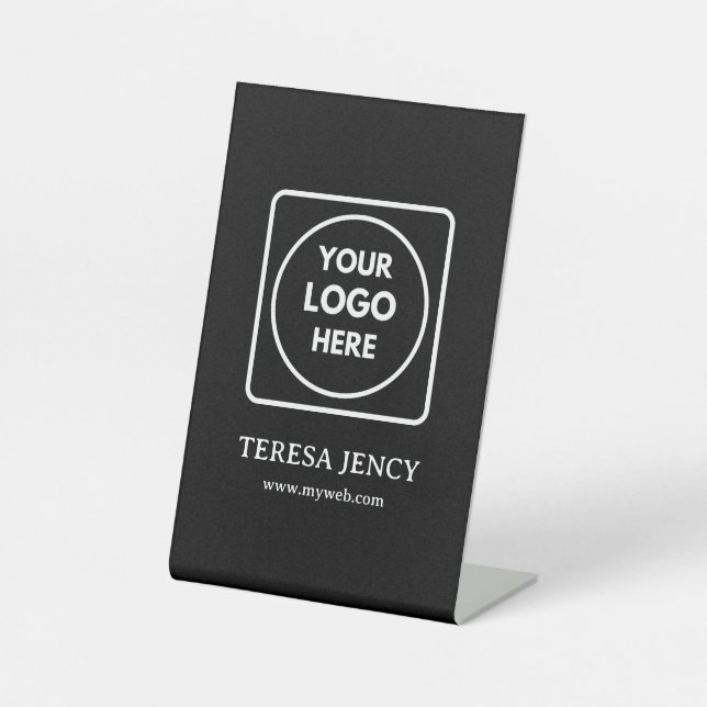 Signe De Table Black Logo Display Stand for Branding (Recto)