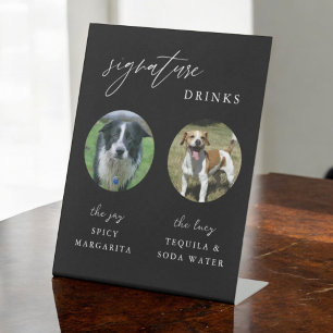 Signe De Table Black Mariage Chien Signature Cocktail Bar Signal