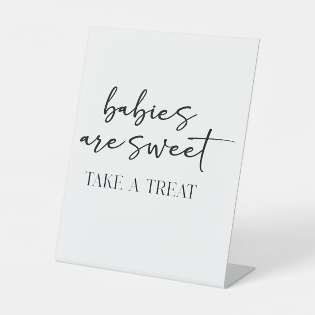 Signe De Table Black Modern Simple Scrip Baby Shower Favor (Recto)