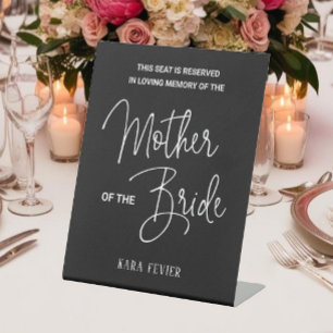 Signe De Table Black Mother Bride Chaire de commémoration Mariage
