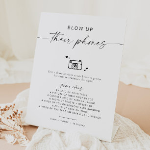 Signe De Table BLAIR Minimalist Blow Up Leurs Téléphones Photo Hu