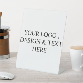Signe De Table Blanc Personnalisé – Votre Logo & Texte Ici
