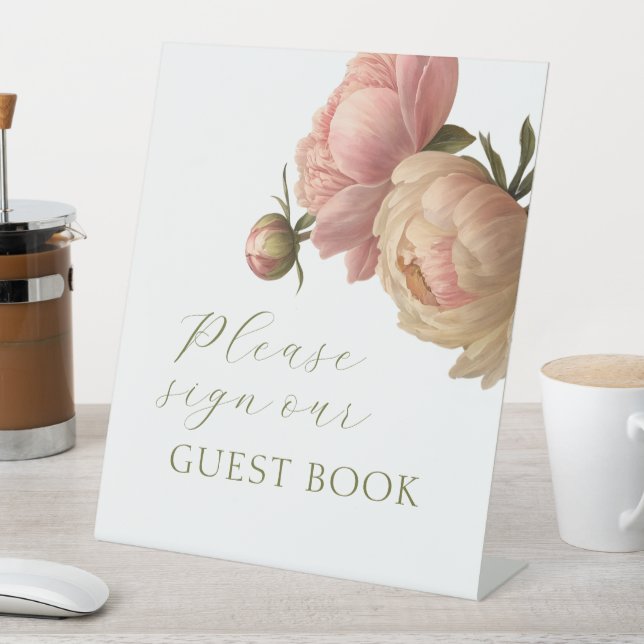 Signe De Table BLANCHE | Livre d'invité Mariage Rose Blush (In SItu)