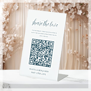 Signe De Table BLANCHE Navy Share The Love QR Code