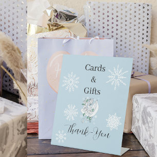 Signe De Table Blancs de dragon d'hiver Snowflakes Cartes et cade