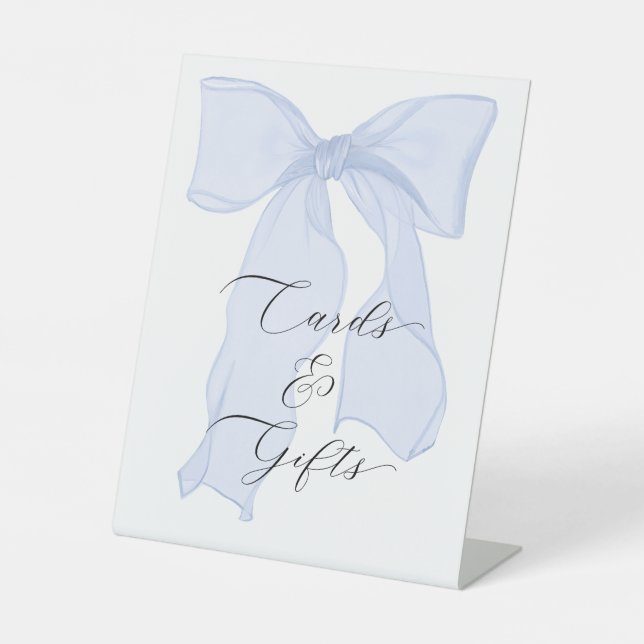 Signe De Table Bleu Bow Coquette Anniversaire Cartes et cadeaux d (Recto)