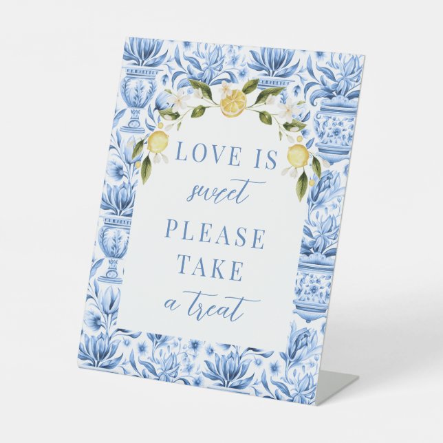 Signe De Table Bleu citron mariage méditerranéen (Recto)