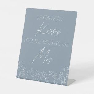 Signe De Table Bleu Dusté Combien de baisers Signal Pedestal