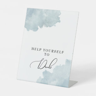 Signe De Table Bleu Dusty Aidez-vous à boire un verre Signal Pede