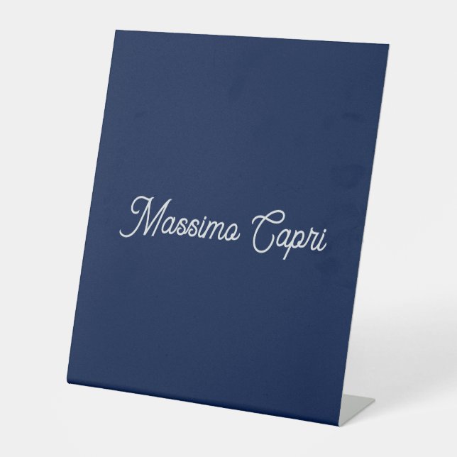 Signe De Table Bleu foncé Élégant Casual Propre Nom Écriture manu (Recto)