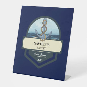 Signe De Table Bleu Marine Ancre nautique club bateau marina