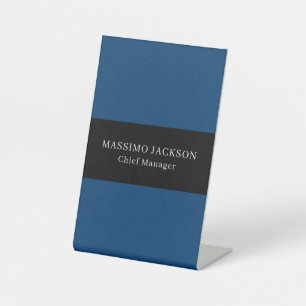 Signe De Table Bleu Noir Tendance Simple Minimaliste Professionne