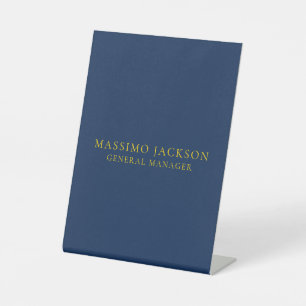 Signe De Table Bleu Or Couleurs Professionnel Tendance Minimalist