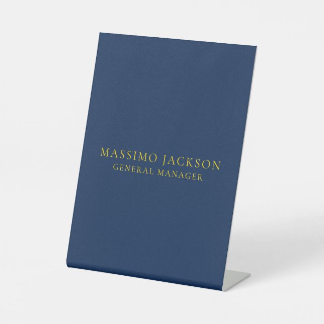 Signe De Table Bleu Or Couleurs Professionnel Tendance Minimalist (Recto)
