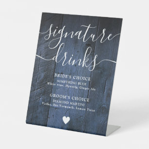 Signe De Table Bleu Rustique Boho Grange Signature Boissons