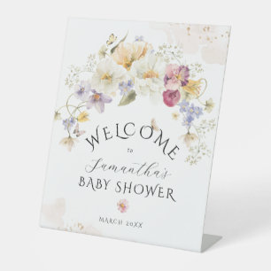 Signe De Table Bloom Fleur sauvage Rustique Baby shower bienvenue