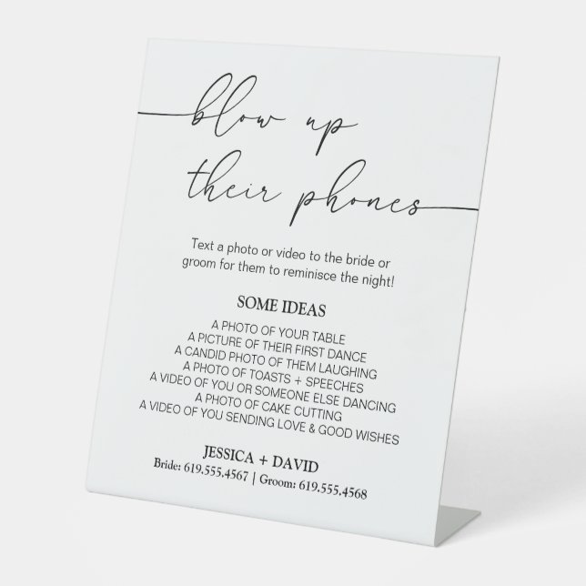 Signe De Table Blow their Phone Sign | Jeu de chasse aux photos M (Recto)