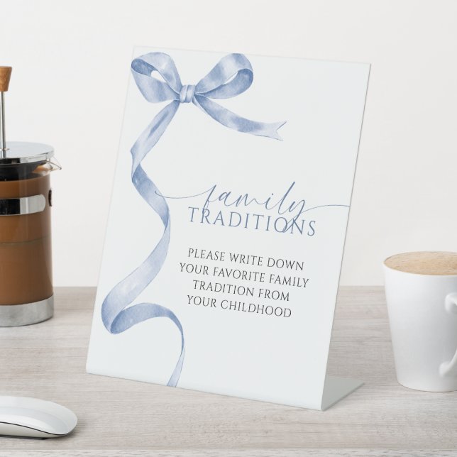 Signe De Table Blue Bow Traditions Familiales Favorites Jeu (In SItu)