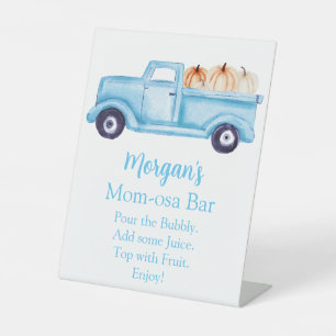 Signe De Table Blue Boy Citrouille Baby shower Maman-osa Bar
