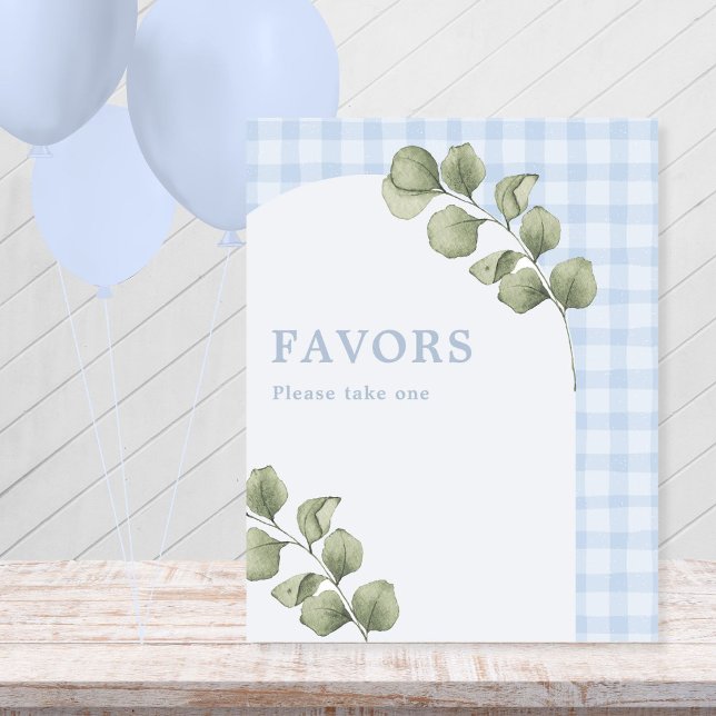 Signe De Table Blue Greenery Boy Baby shower Party Favoriser (Créateur téléchargé)