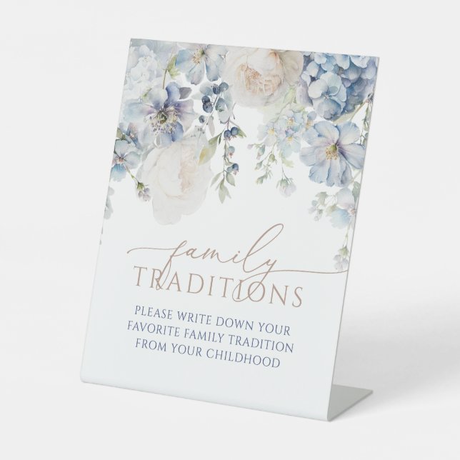 Signe De Table Blue Hydrangea Traditions Familiales Favorites Jeu (Recto)