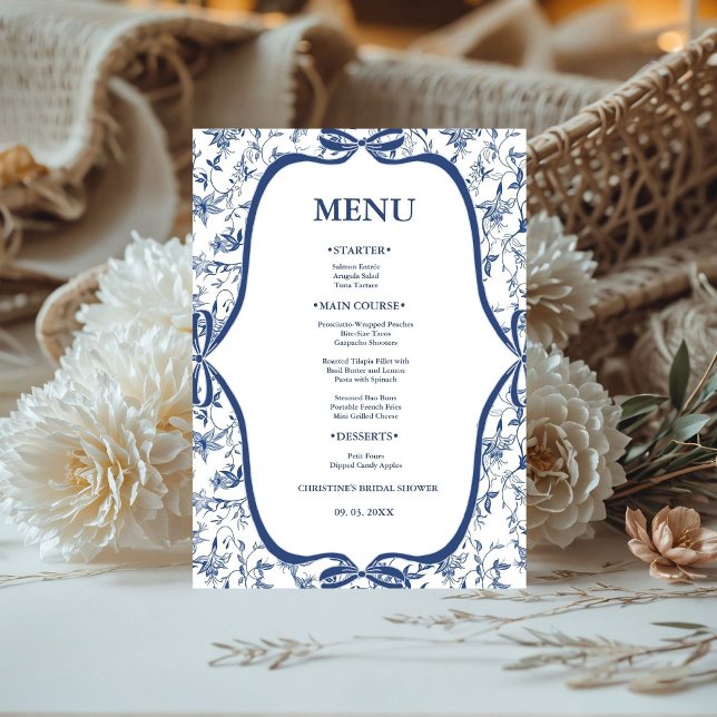 Signe De Table Blue Toile de jouy Tea Party (Créateur téléchargé)