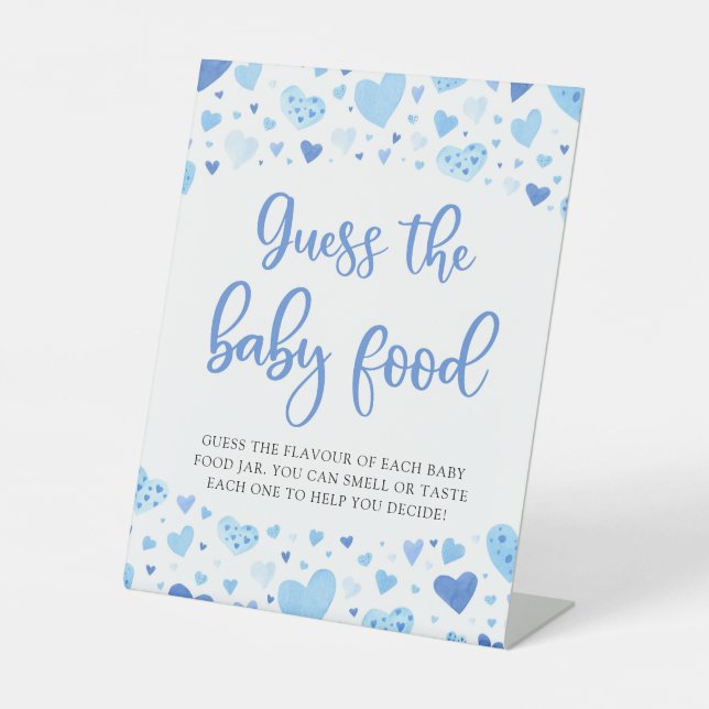 Signe De Table Blue Valentine Guess the Baby Food Baby shower (Recto)