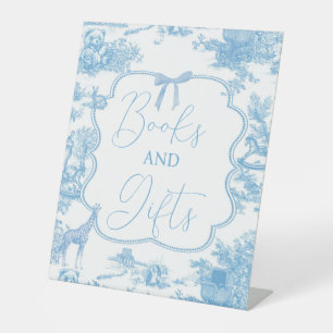 Signe De Table Blue White Toile de Jouy Ours Livres et Cadeaux