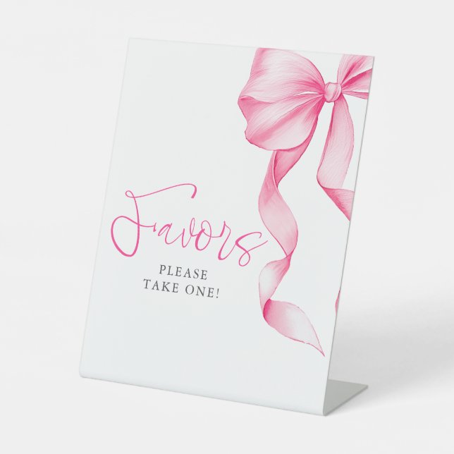Signe De Table Blush Pink Bow Bridal Shower Favors (Recto)