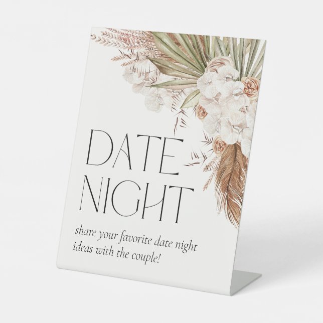 Signe De Table Bohème Floral & Plumes Date Nuit (Recto)