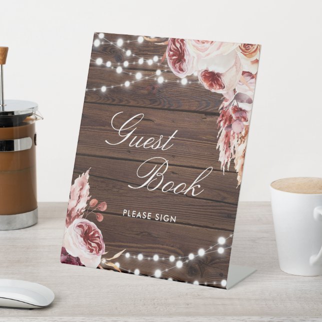 Signe De Table Bohème Rose Rustique Bois Guardian Signet de livre (In SItu)
