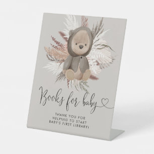 Signe De Table Boho Bear Baby shower Livres Pour Bébé
